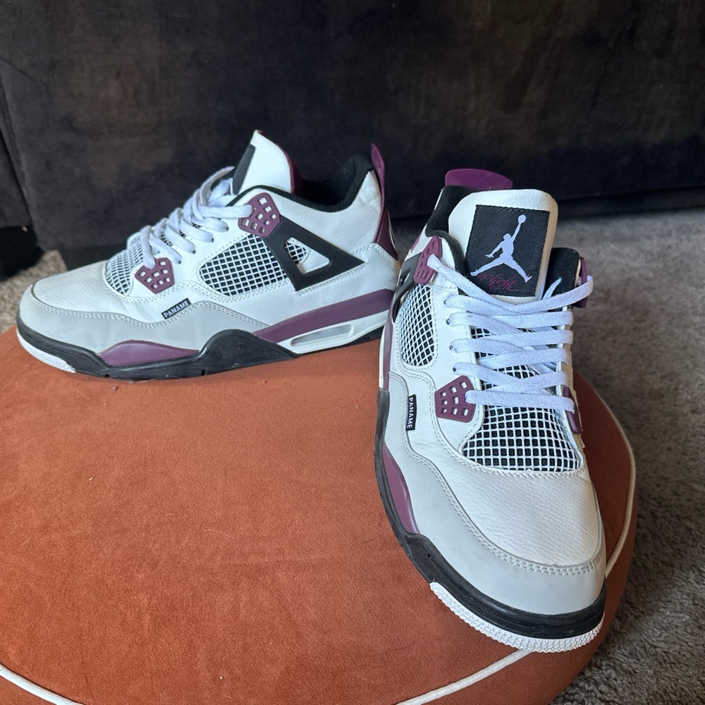 Air Jordan Retro Sneakers in White and Burgundy